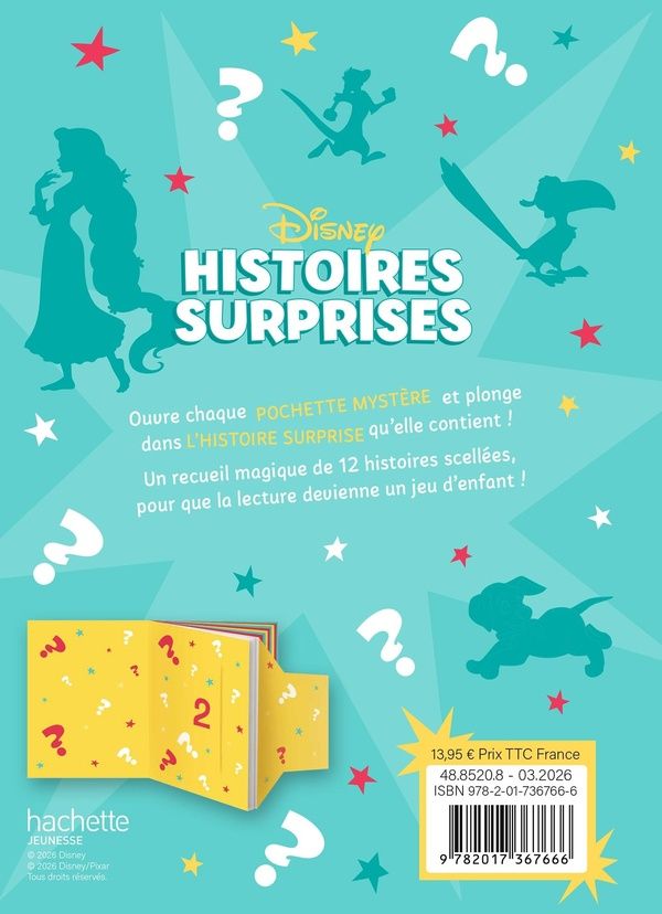 Quatrième de couverture de « Histoires surprises : ouvre la pochette mystère et découvre l'histoire qui s'y cache »