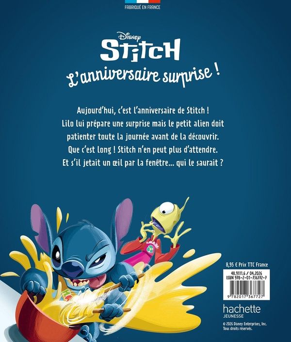 Quatrième de couverture de « Stitch la surprise d'anniversaire »