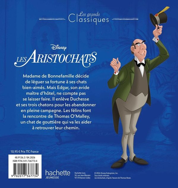 Quatrième de couverture de « LES ARISTOCHATS - LES GRANDS CLASSIQUES - DISNEY »