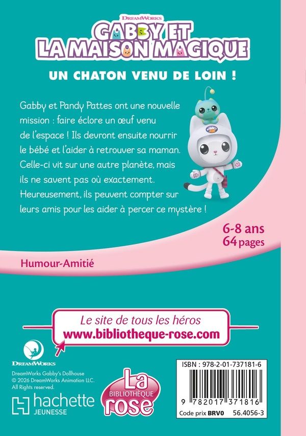 Quatrième de couverture de « Gabby et la maison magique : un chaton venu de loin ! »