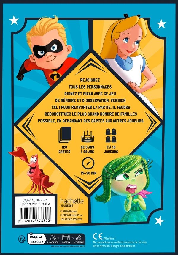Quatrième de couverture de « DISNEY - COFFRET - JEU DE CARTES DES 20 FAMILLES DISNEY »