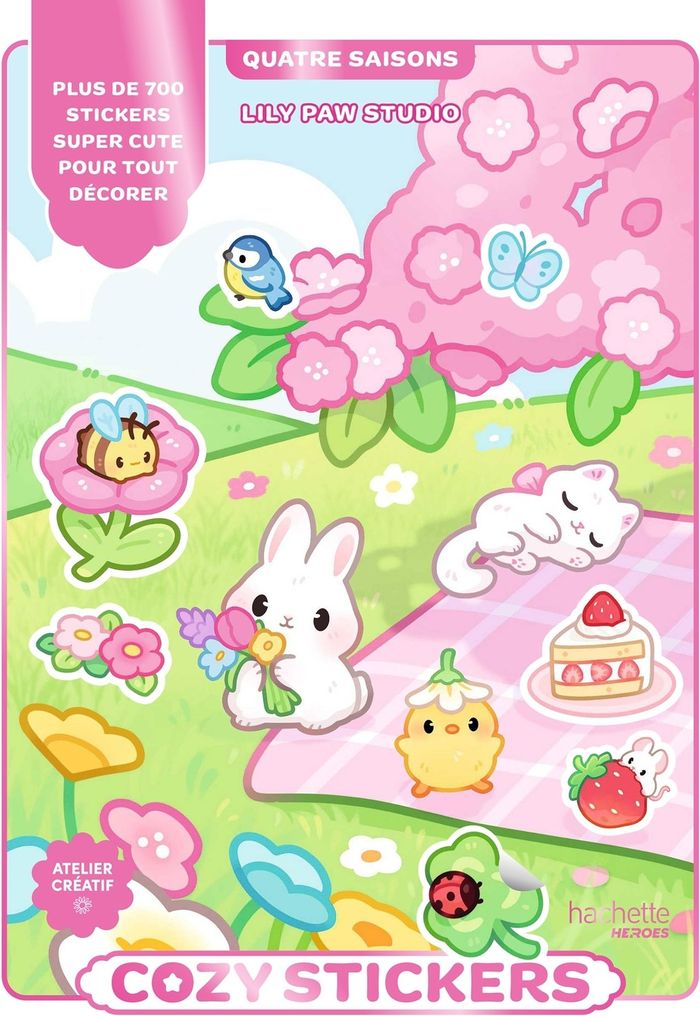 Couverture du livre « COZY STICKERS QUATRE SAISONS - PLUS DE 700 STICKERS PAR LILY PAW STUDIO ! », librairie Les Contes Infusés à Corte