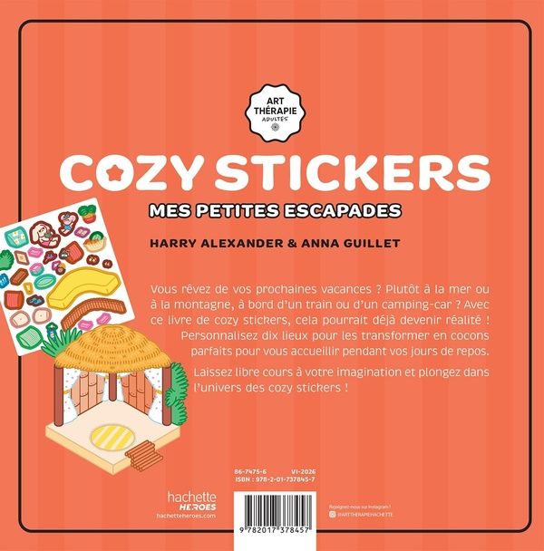 Quatrième de couverture de « COZY STICKERS - MES PETITES ESCAPADES »