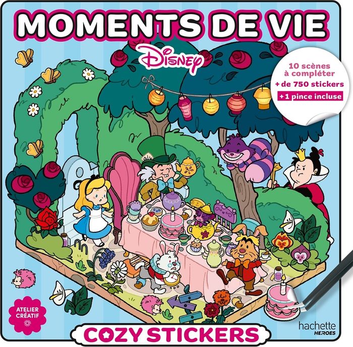 Couverture du livre « COZY STICKERS DISNEY (AVEC PINCE) - MOMENTS DE VIE », librairie Les Contes Infusés à Corte