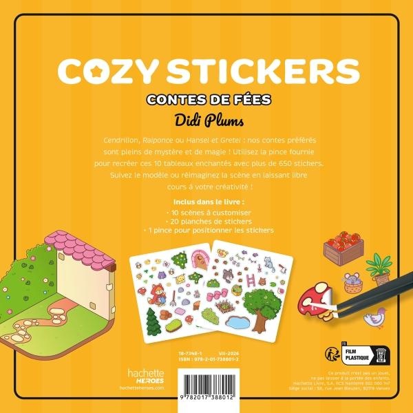 Quatrième de couverture de « COZY STICKERS DIDI PLUMS (AVEC PINCE) - CONTES DE FEES »