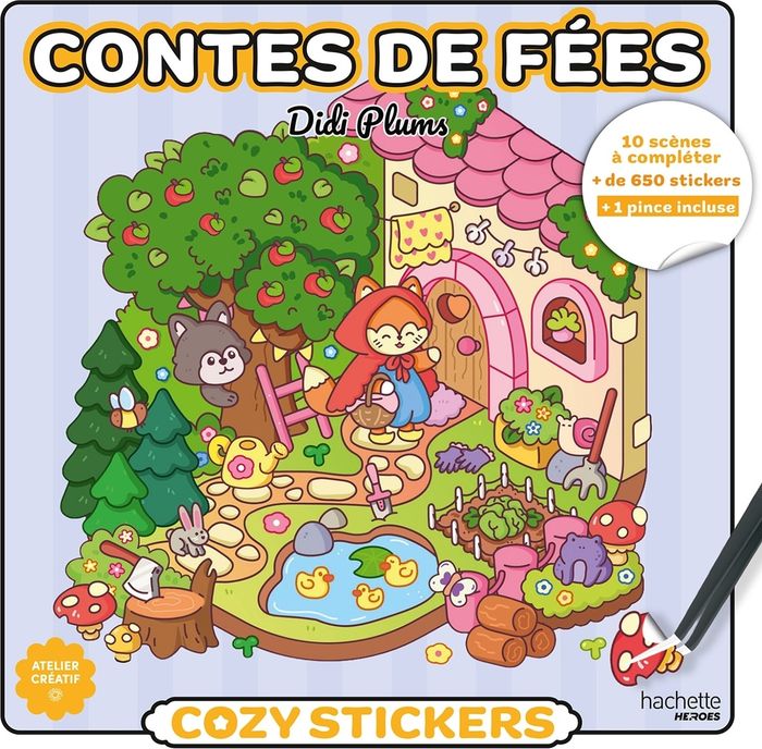 Couverture du livre « COZY STICKERS DIDI PLUMS (AVEC PINCE) - CONTES DE FEES », librairie Les Contes Infusés à Corte