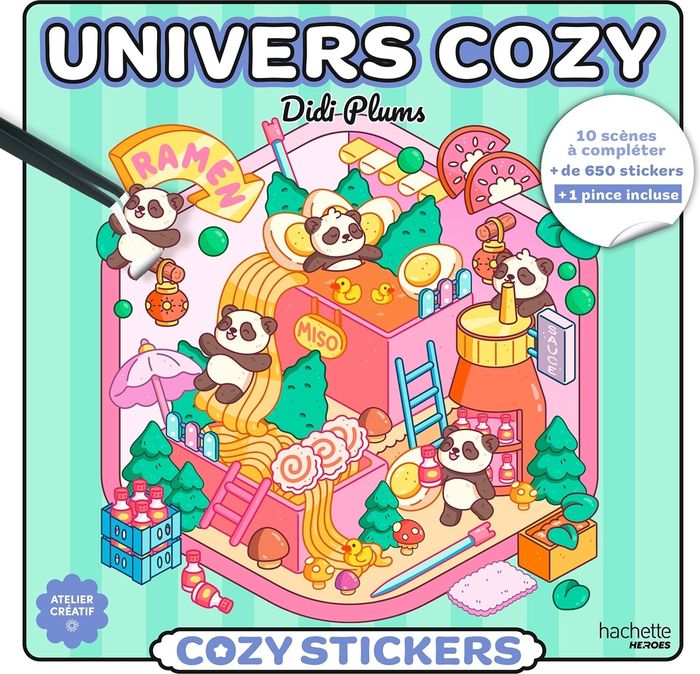 Couverture du livre « COZY STICKERS DIDI PLUMS (AVEC PINCE) - UNIVERS COZY », librairie Les Contes Infusés à Corte
