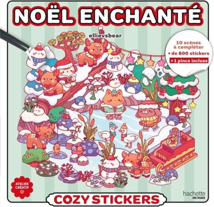 Couverture du livre « COZY STICKERS - NOEL ENCHANTE », librairie Les Contes Infusés à Corte