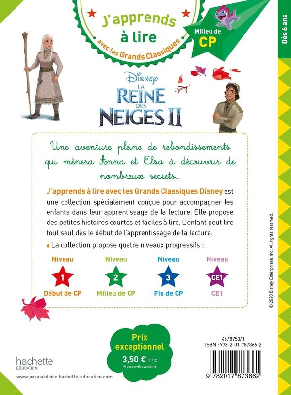 Quatrième de couverture de « DISNEY - LA REINE DES NEIGES 2, CP NIVEAU 2 »