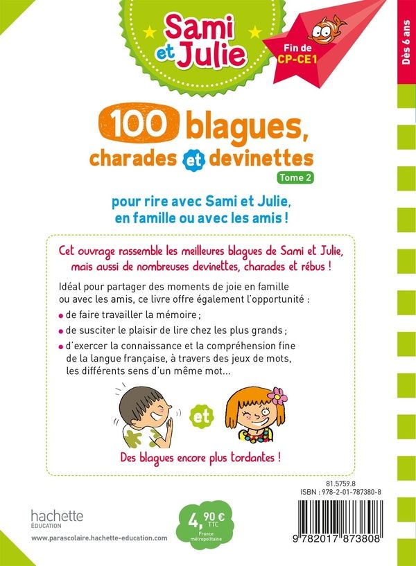 Quatrième de couverture de « 100 blagues, charades et devinettes »