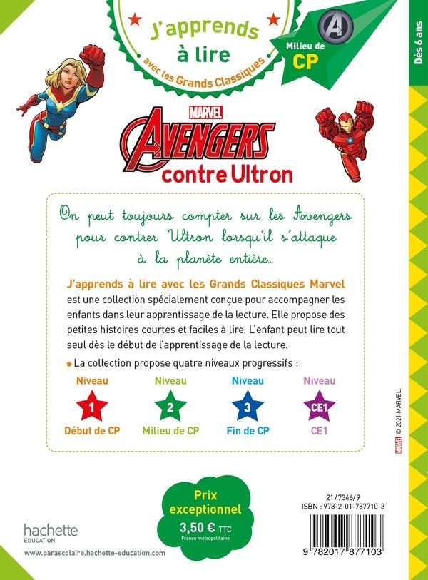 Quatrième de couverture de « Avengers contre Ultron »