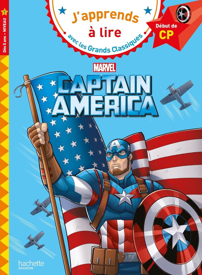 Couverture du livre « DISNEY - MARVEL - CAPTAIN AMERICA, CP NIVEAU 1 », librairie Les Contes Infusés à Corte