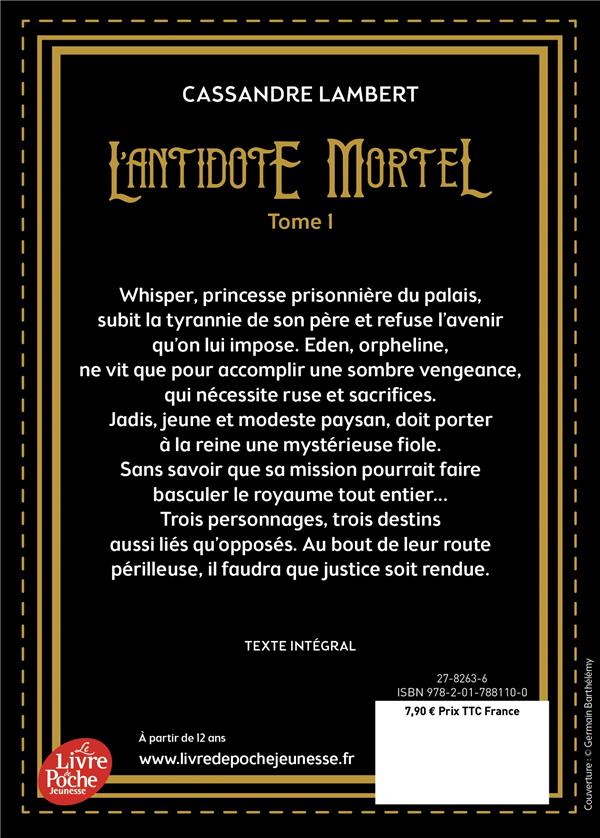 Quatrième de couverture de « L'antidote mortel »