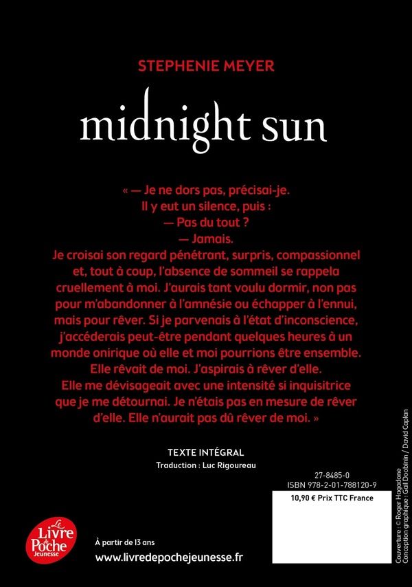 Quatrième de couverture de « Midnight sun »