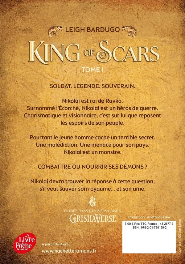 Quatrième de couverture de « King of scars »