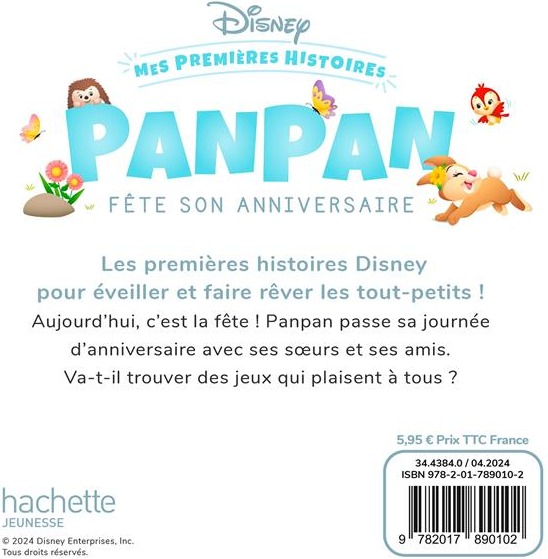 Quatrième de couverture de « DISNEY - MES PREMIERES HISTOIRES - PANPAN FETE SON ANNIVERSAIRE »