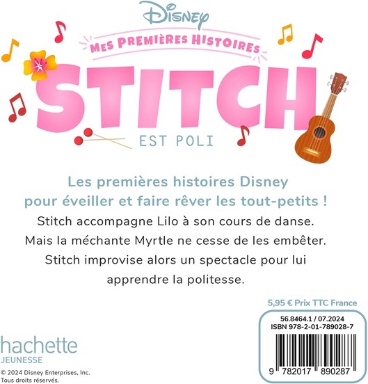 Quatrième de couverture de « DISNEY - MES PREMIERES HISTOIRES - STITCH EST POLI »
