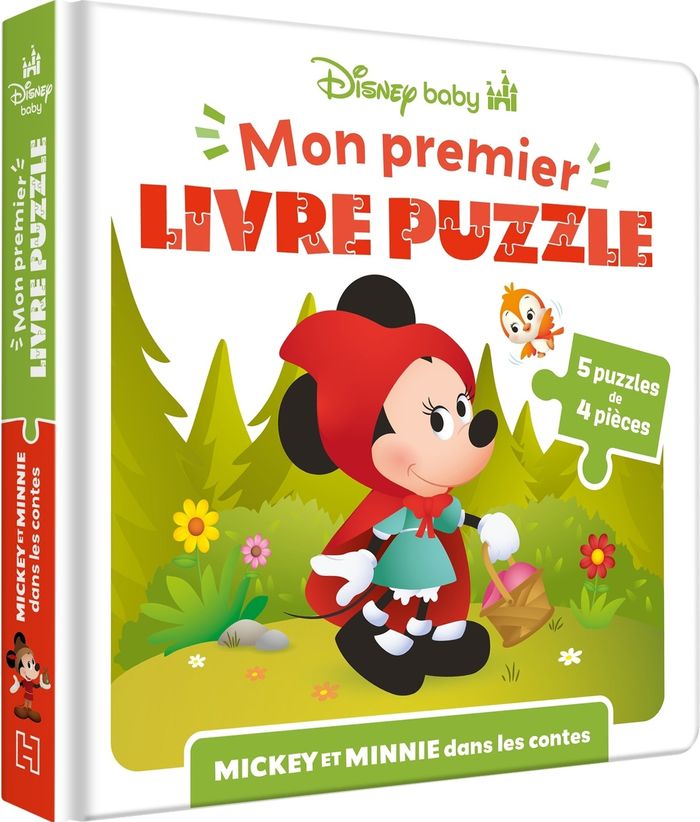 Couverture du livre « DISNEY BABY - MON PREMIER LIVRE PUZZLE - 4 PIECES - MICKEY ET MINNIE DANS LES CONTES », librairie Les Contes Infusés à Corte
