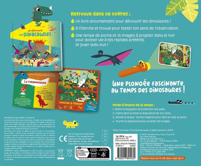 Quatrième de couverture de « Mon coffret découverte dinosaures »