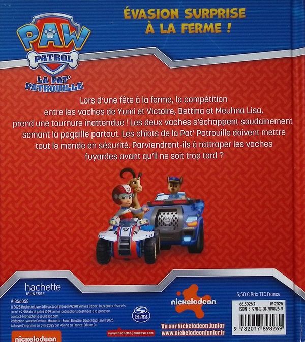 Quatrième de couverture de « Évasion surprise à la ferme ! »