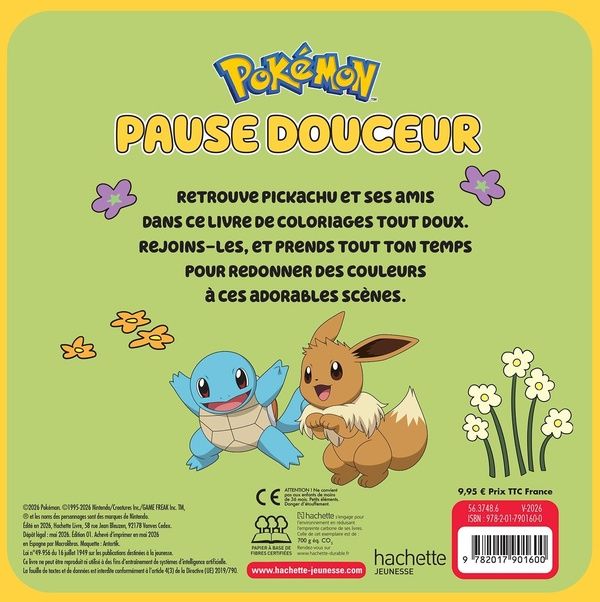 Quatrième de couverture de « POKEMON - PAUSE DOUCEUR - COSY COLO »