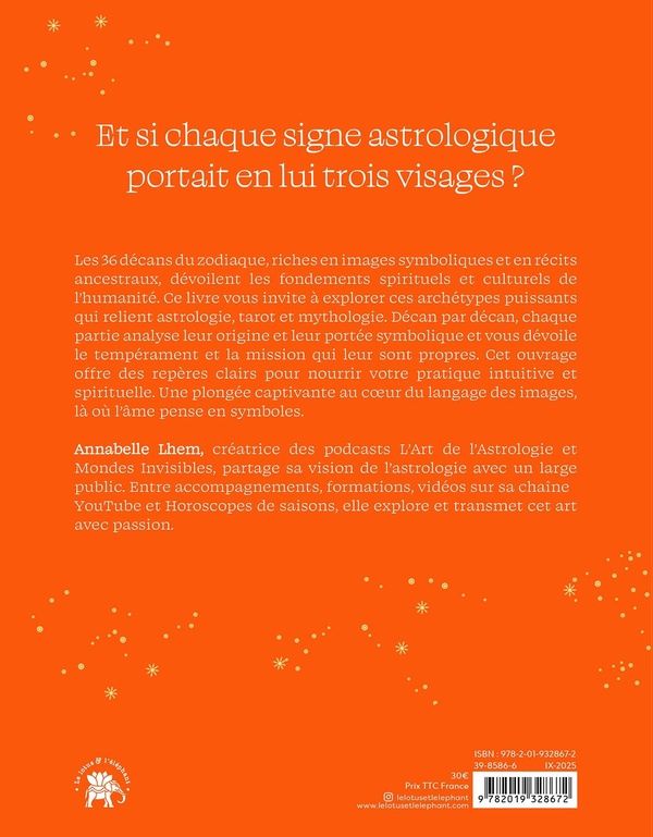 Quatrième de couverture de « Les décans révélés : une relecture des décans à la lumière du tarot »