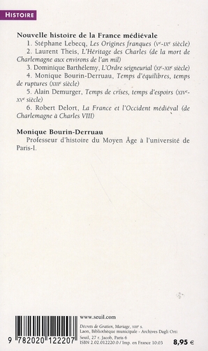 Quatrième de couverture de « TEMPS D'EQUILIBRES, TEMPS DE RUPTURES XIIIE SIECLE »