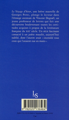 Quatrième de couverture de « LE VOYAGE D'HIVER »
