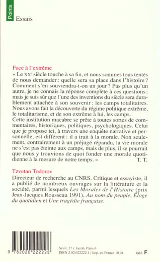 Quatrième de couverture de « FACE A L'EXTREME - NOUVELLE EDITION »