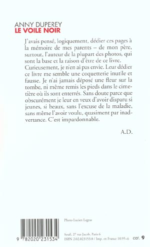 Quatrième de couverture de « LE VOILE NOIR »