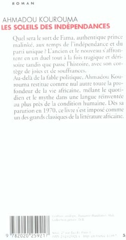 Quatrième de couverture de « LES SOLEILS DES INDEPENDANCES »