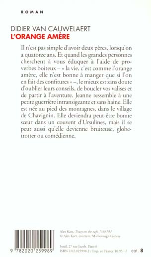 Quatrième de couverture de « L'ORANGE AMERE »