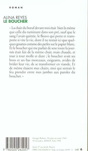 Quatrième de couverture de « LE BOUCHER »