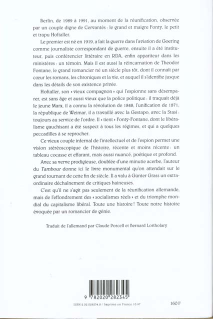 Quatrième de couverture de « TOUTE UNE HISTOIRE »