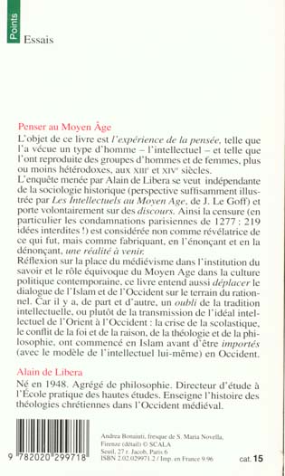Quatrième de couverture de « PENSER AU MOYEN AGE »