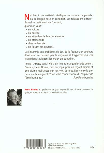 Quatrième de couverture de « GUIDE DE RELAXATION POUR CEUX QUI N'ONT PAS LE TEMPS »