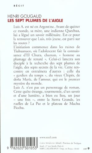 Quatrième de couverture de « LES SEPT PLUMES DE L'AIGLE »