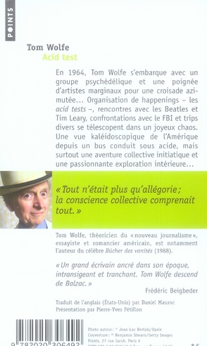 Quatrième de couverture de « ACID TEST »