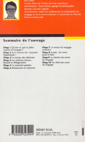 Quatrième de couverture de « LA PHILOSOPHIE DU LANGAGE »