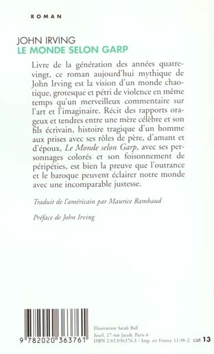Quatrième de couverture de « LE MONDE SELON GARP - NOUVELLE EDITION »