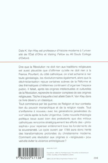 Quatrième de couverture de « LES ORIGINES RELIGIEUSES DE LA REVOLUTION FRANCAISE (1560-1791) »