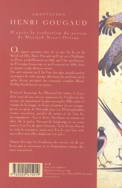Quatrième de couverture de « LA CONFERENCE DES OISEAUX »