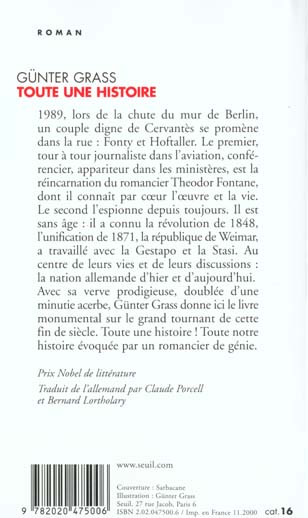 Quatrième de couverture de « TOUTE UNE HISTOIRE »