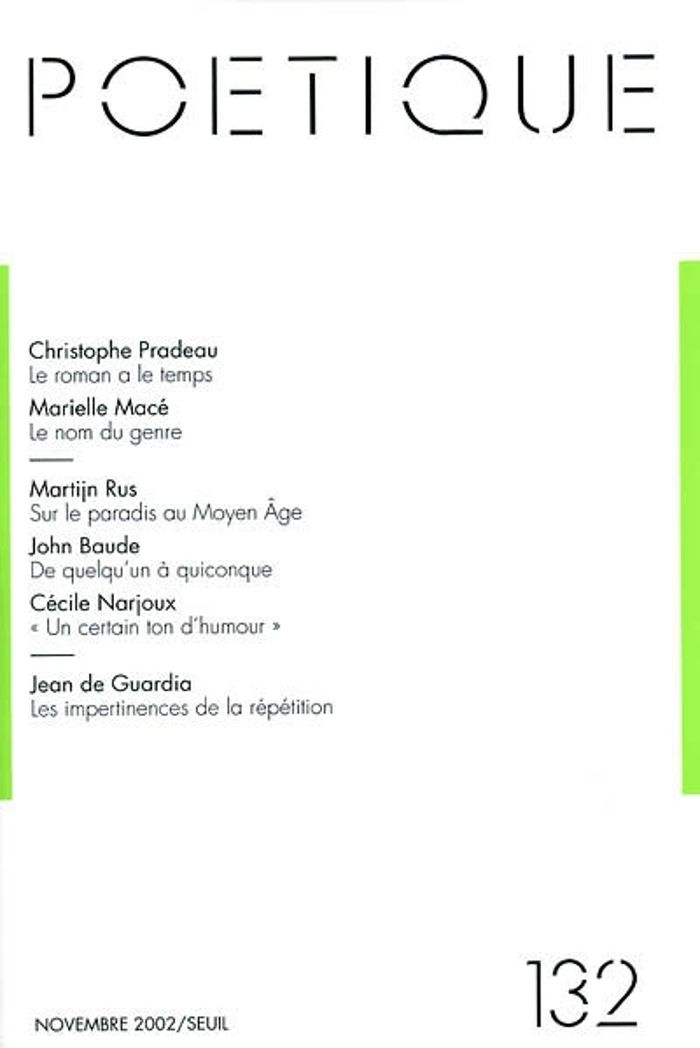 Couverture du livre « POETIQUE, N 132 » de Collectif, librairie Les Contes Infusés à Corte
