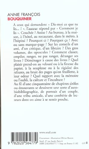 Quatrième de couverture de « BOUQUINER. AUTOBIOBIBLIOGRAPHIE »