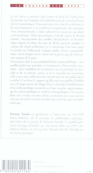 Quatrième de couverture de « UN MONDE COMMUN. POUR UNE COSMO-POLITIQUE DES CONFLITS »