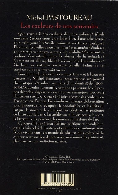Quatrième de couverture de « Les couleurs de nos souvenirs »