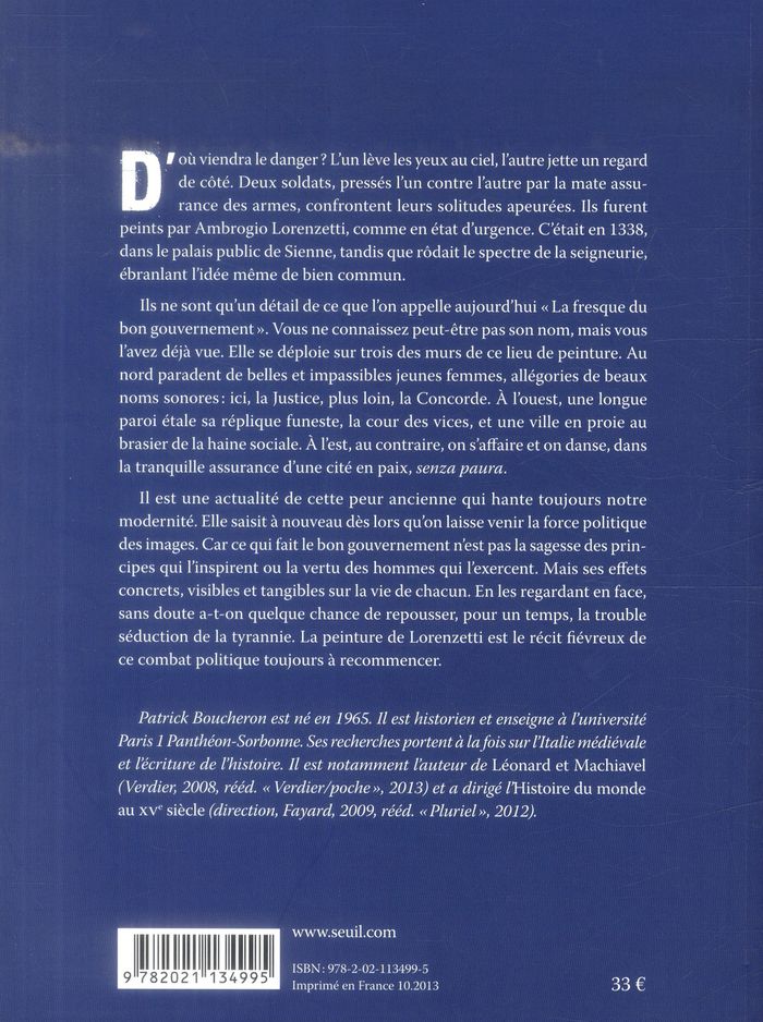 Quatrième de couverture de « Conjurer la peur : Sienne, 1338 »