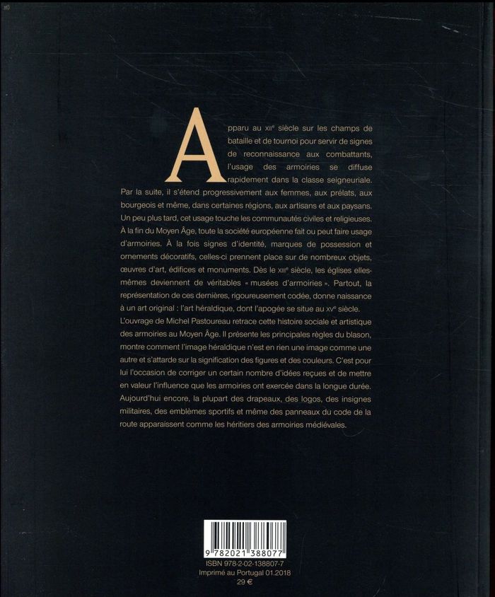 Quatrième de couverture de « L'art héraldique au Moyen âge »
