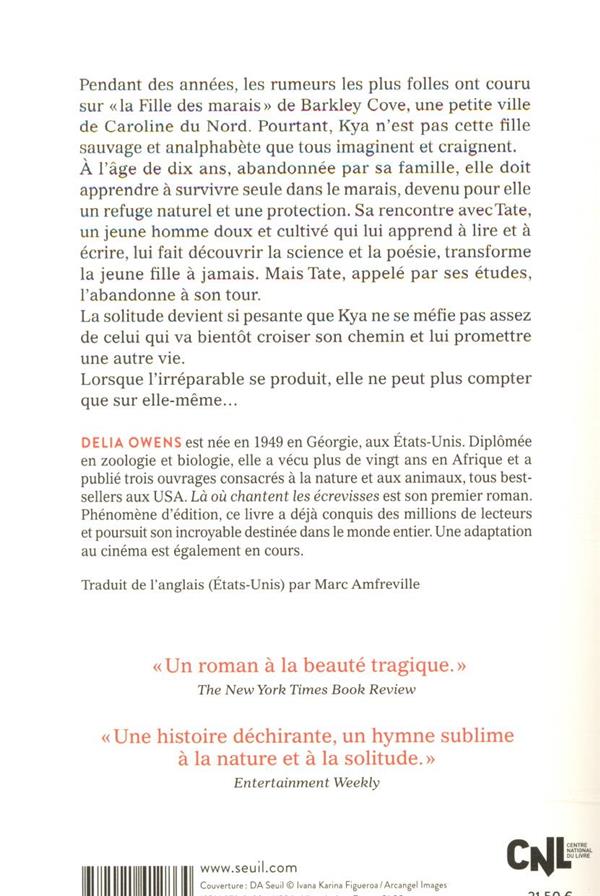 Quatrième de couverture de « Là où chantent les écrevisses »
